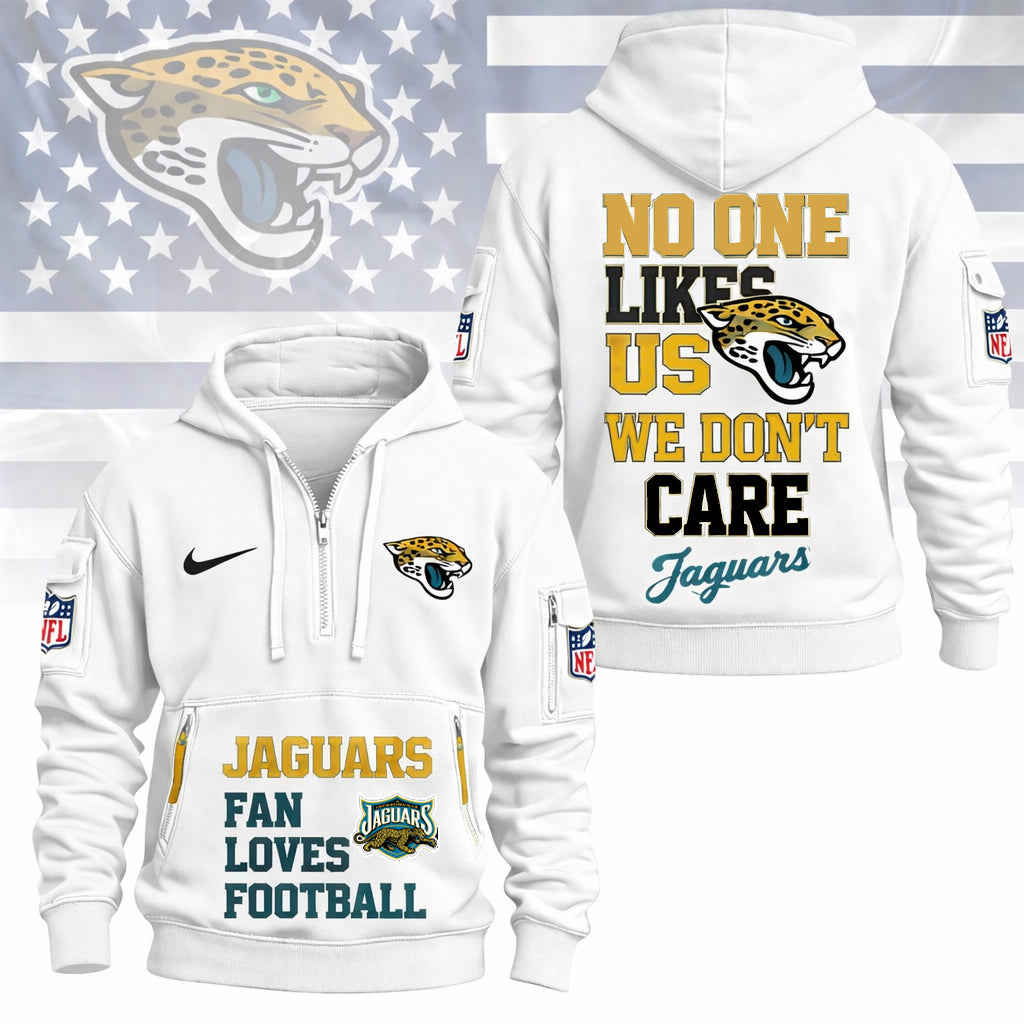 LIMITED EDITION - NEW CUSTOMIZED NFL30 JSJ JACKSONVILLE JAGUARS QUARTER ZIP HOODIE