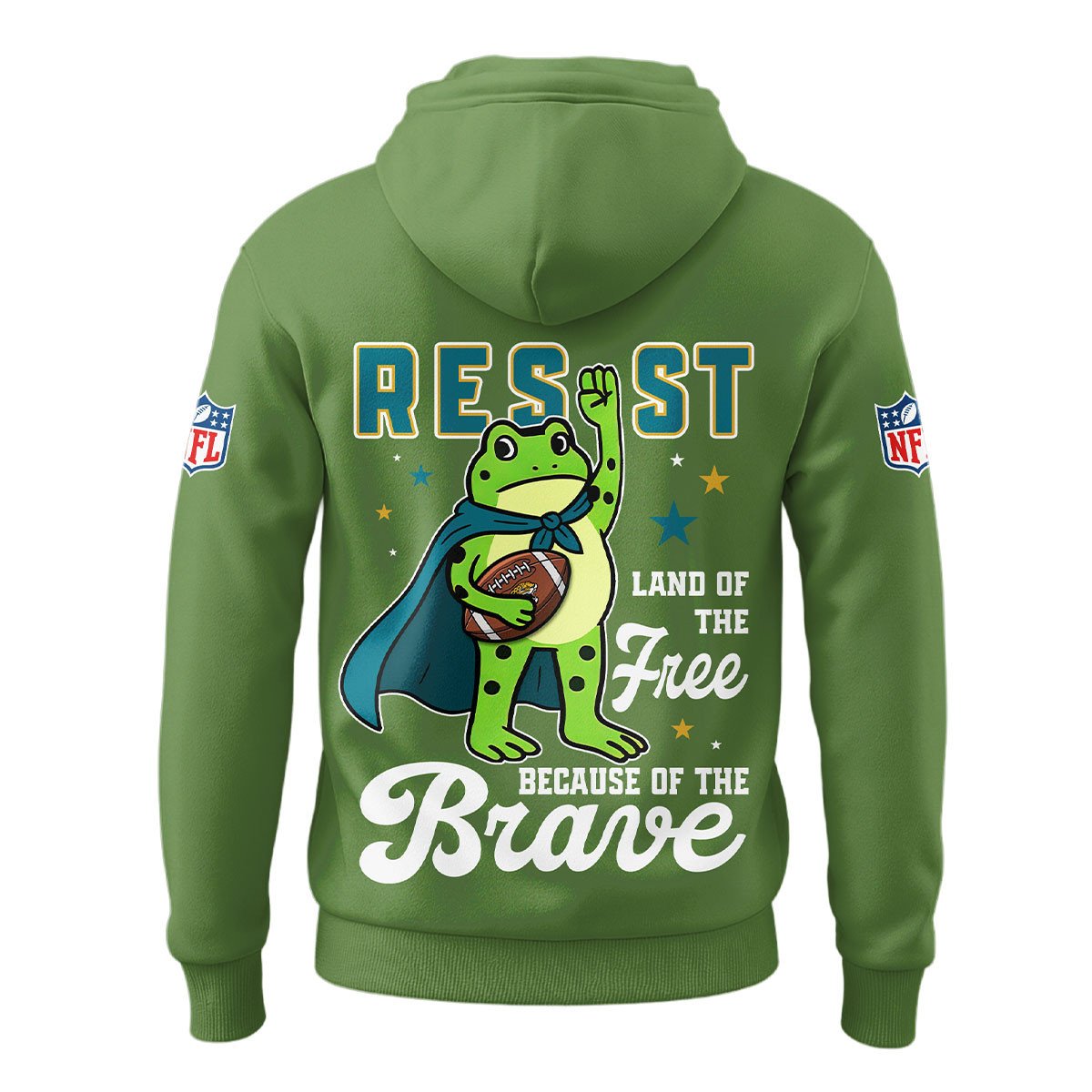 LIMITED EDITION - NEW CUSTOMIZED NFL30 JSJ JACKSONVILLE JAGUARS LAND OF THE FREE BRAVE T-SHIRT, POLO, HOODIE & JACKETS
