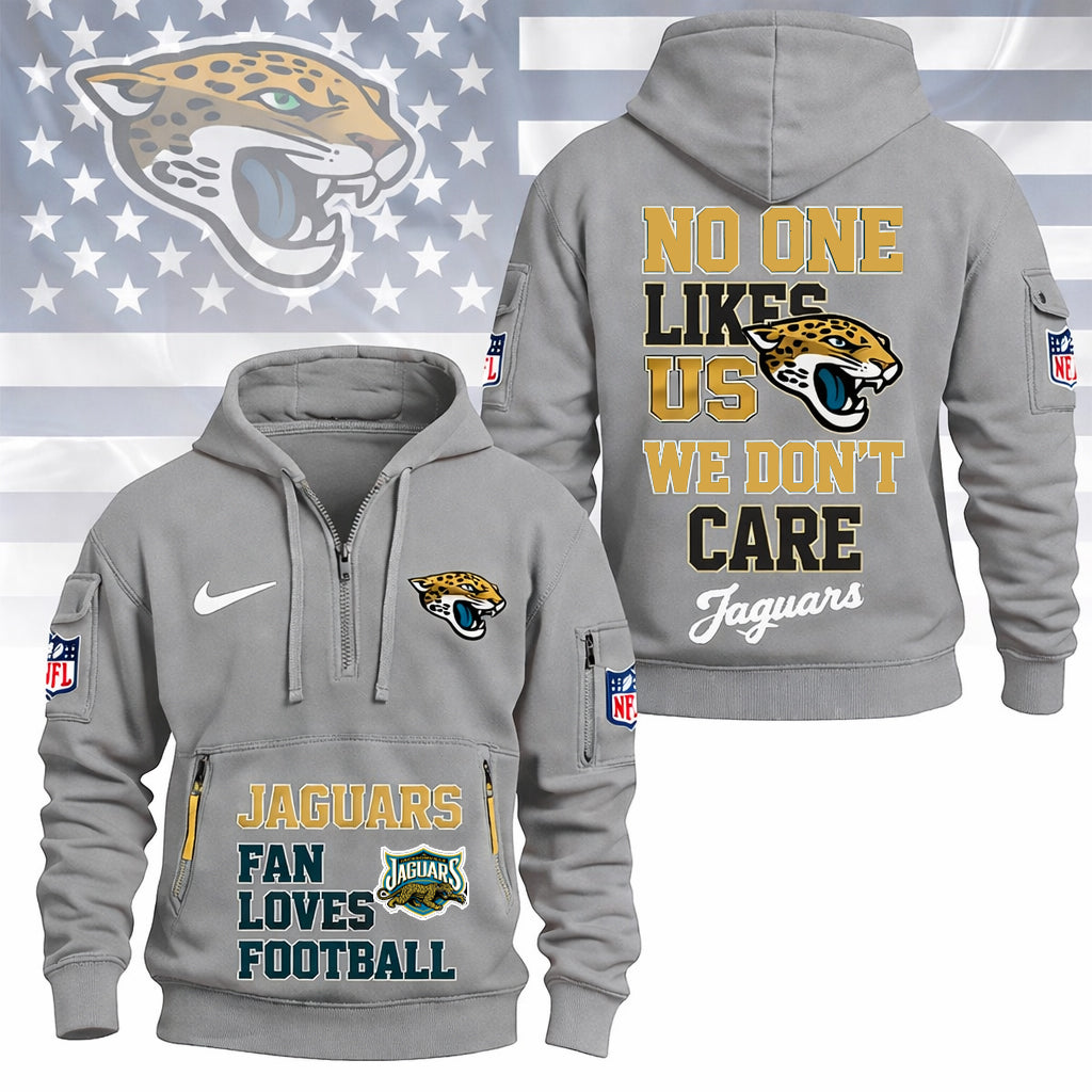 LIMITED EDITION - NEW CUSTOMIZED NFL30 JSJ JACKSONVILLE JAGUARS QUARTER ZIP HOODIE