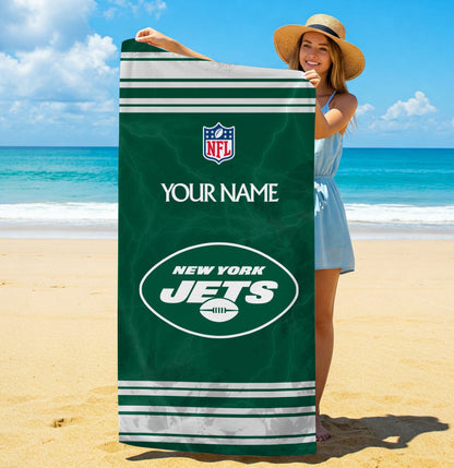 LIMITED EDITION - NEW CUSTOMIZED NFL25 NYJ NEW YORK JETS BEACH & BATH TOWEL (KIDS & ADULTS)