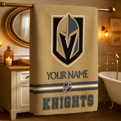 LIMITED EDITION - NEW CUSTOMIZED NHL04 VGK VEGAS GOLDEN KNIGHTS BEACH & BATH TOWEL