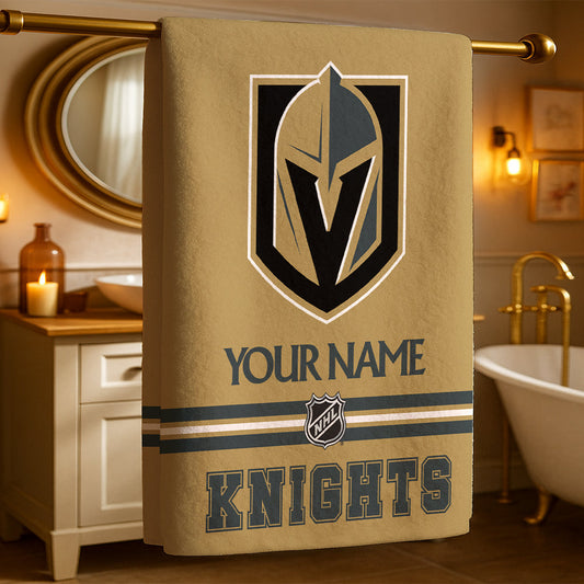 LIMITED EDITION - NEW CUSTOMIZED NHL04 VGK VEGAS GOLDEN KNIGHTS BEACH & BATH TOWEL