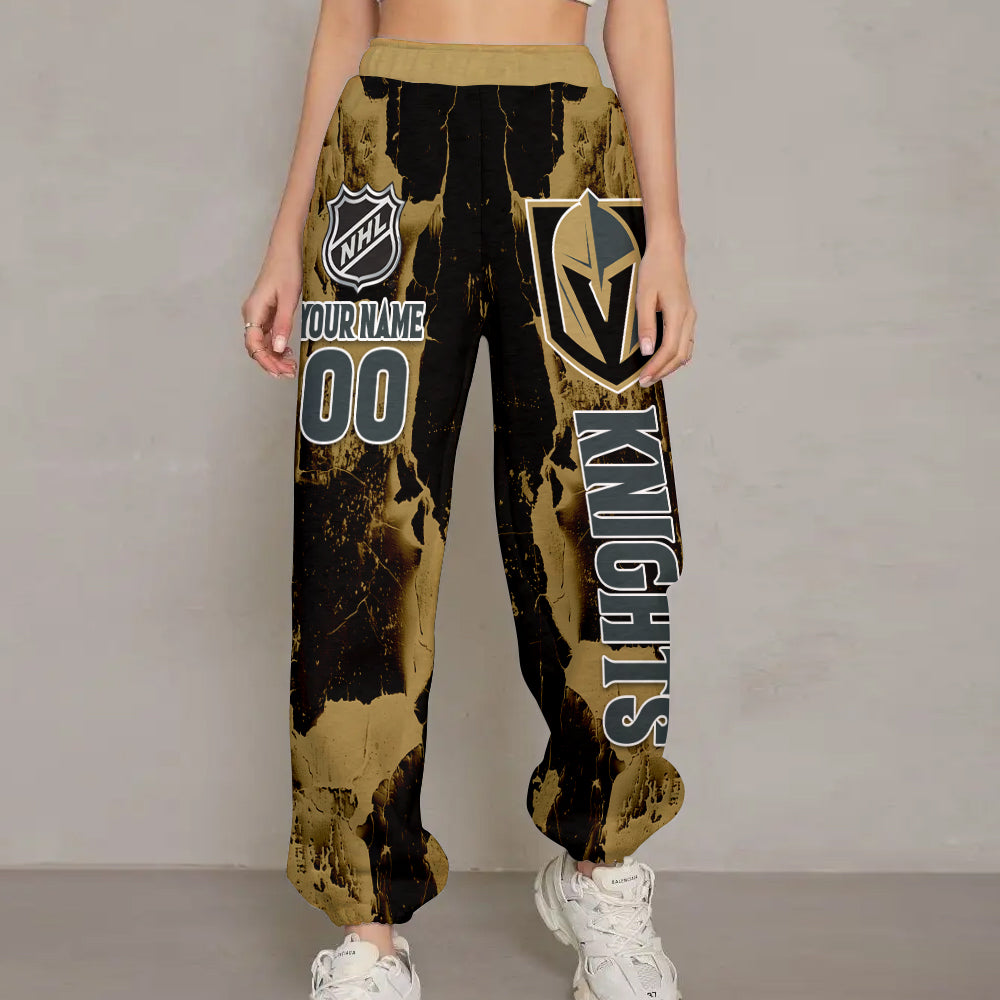 LIMITED EDITION - NEW CUSTOMIZED NHL04 VGK VEGAS GOLDEN KNIGHTS LONG PANTS