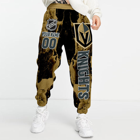 LIMITED EDITION - NEW CUSTOMIZED NHL04 VGK VEGAS GOLDEN KNIGHTS LONG PANTS