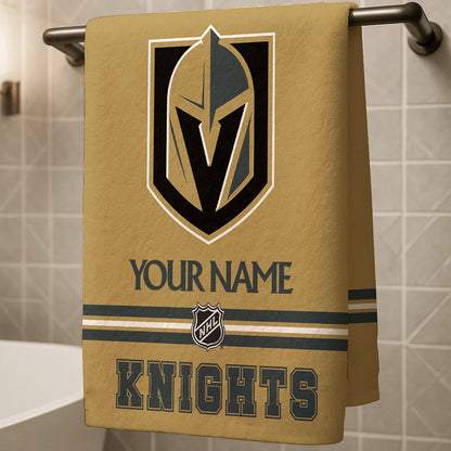 LIMITED EDITION - NEW CUSTOMIZED NHL04 VGK VEGAS GOLDEN KNIGHTS BEACH & BATH TOWEL