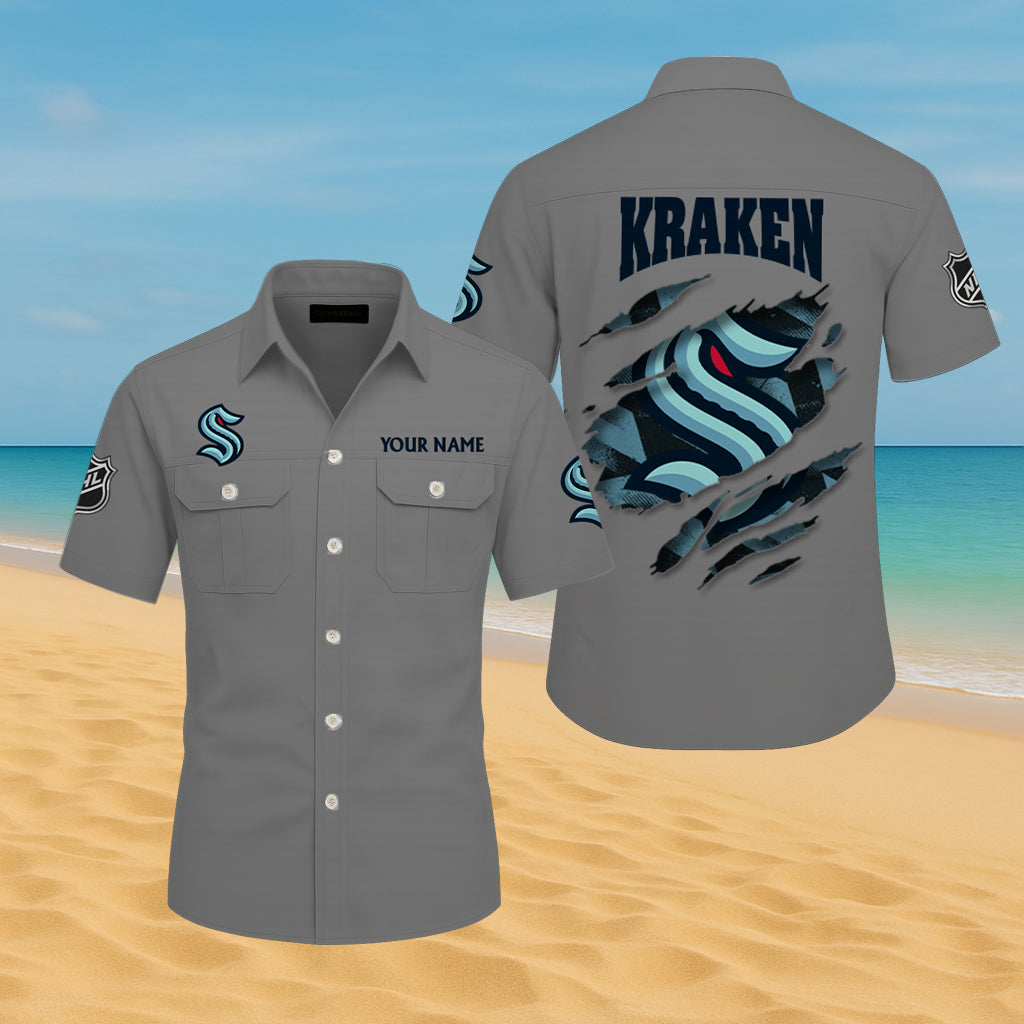 LIMITED EDITION - NEW CUSTOMIZED NHL20 STK SEATTLE KRAKEN CARGO SHIRT