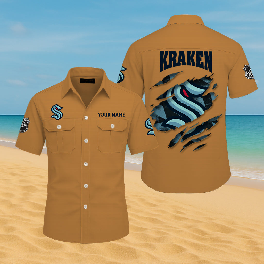 LIMITED EDITION - NEW CUSTOMIZED NHL20 STK SEATTLE KRAKEN CARGO SHIRT