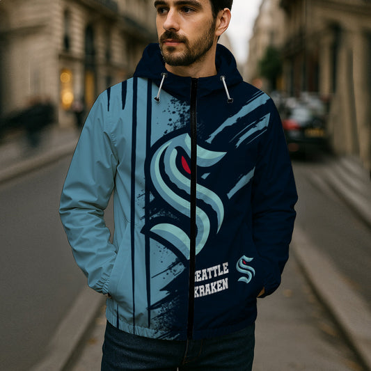 LIMITED EDITION - NEW CUSTOMIZED NHL20 STK SEATTLE KRAKEN WINDBREAKER JACKET