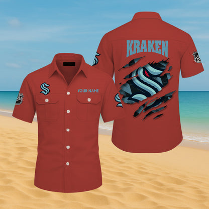 LIMITED EDITION - NEW CUSTOMIZED NHL20 STK SEATTLE KRAKEN CARGO SHIRT