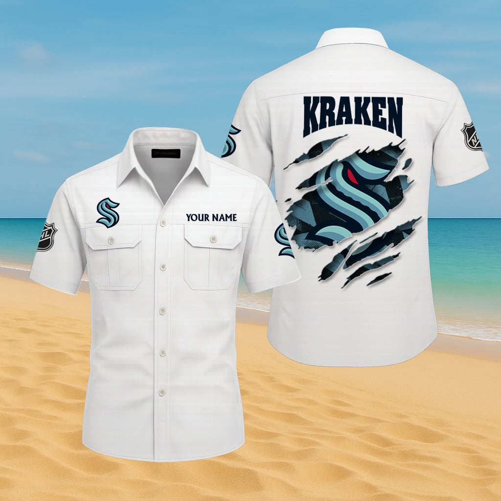 LIMITED EDITION - NEW CUSTOMIZED NHL20 STK SEATTLE KRAKEN CARGO SHIRT