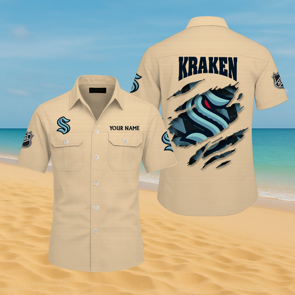 LIMITED EDITION - NEW CUSTOMIZED NHL20 STK SEATTLE KRAKEN CARGO SHIRT