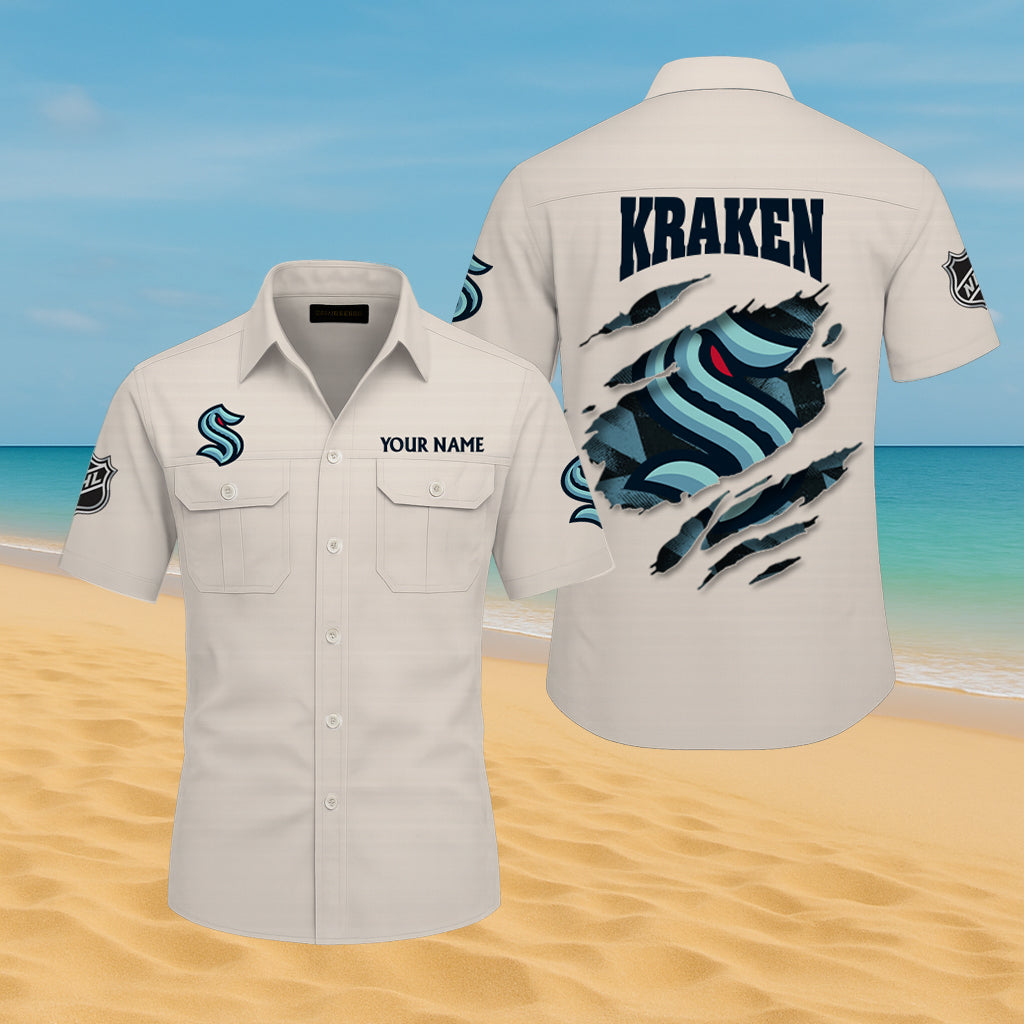 LIMITED EDITION - NEW CUSTOMIZED NHL20 STK SEATTLE KRAKEN CARGO SHIRT