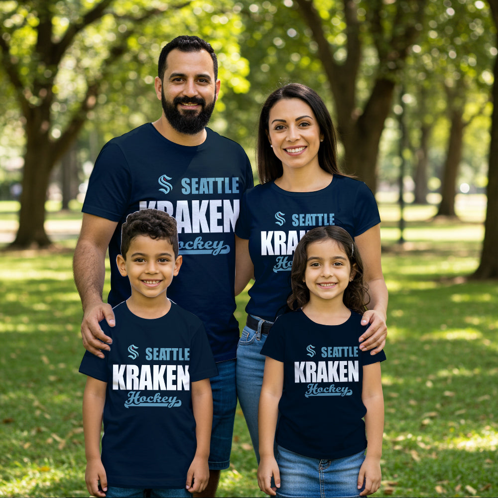 LIMITED EDITION - NEW CUSTOMIZED NHL20 STK SEATTLE KRAKEN T-SHIRT FOR FAMILY (ADULTS & KIDS)