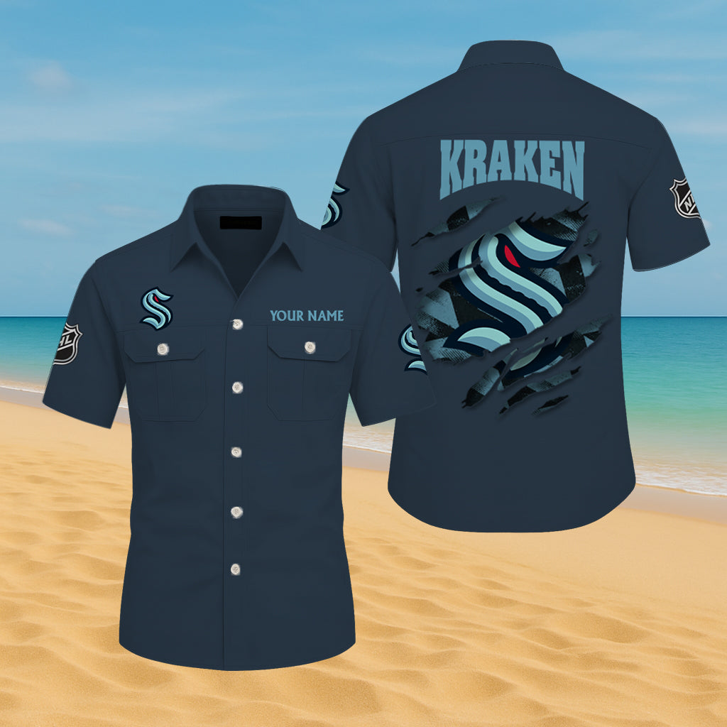 LIMITED EDITION - NEW CUSTOMIZED NHL20 STK SEATTLE KRAKEN CARGO SHIRT
