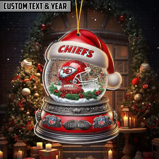 LIMITED EDITION - NEW CUSTOMIZED NFL01 KCC KANSAS CITY CHIEFS ORNAMENT