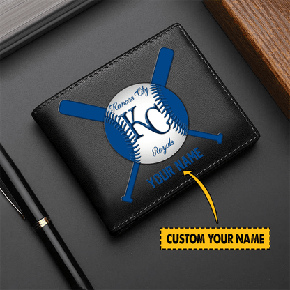 LIMITED EDITION - NEW CUSTOMIZED MLB19 KC ROYALS LEATHER WALLET