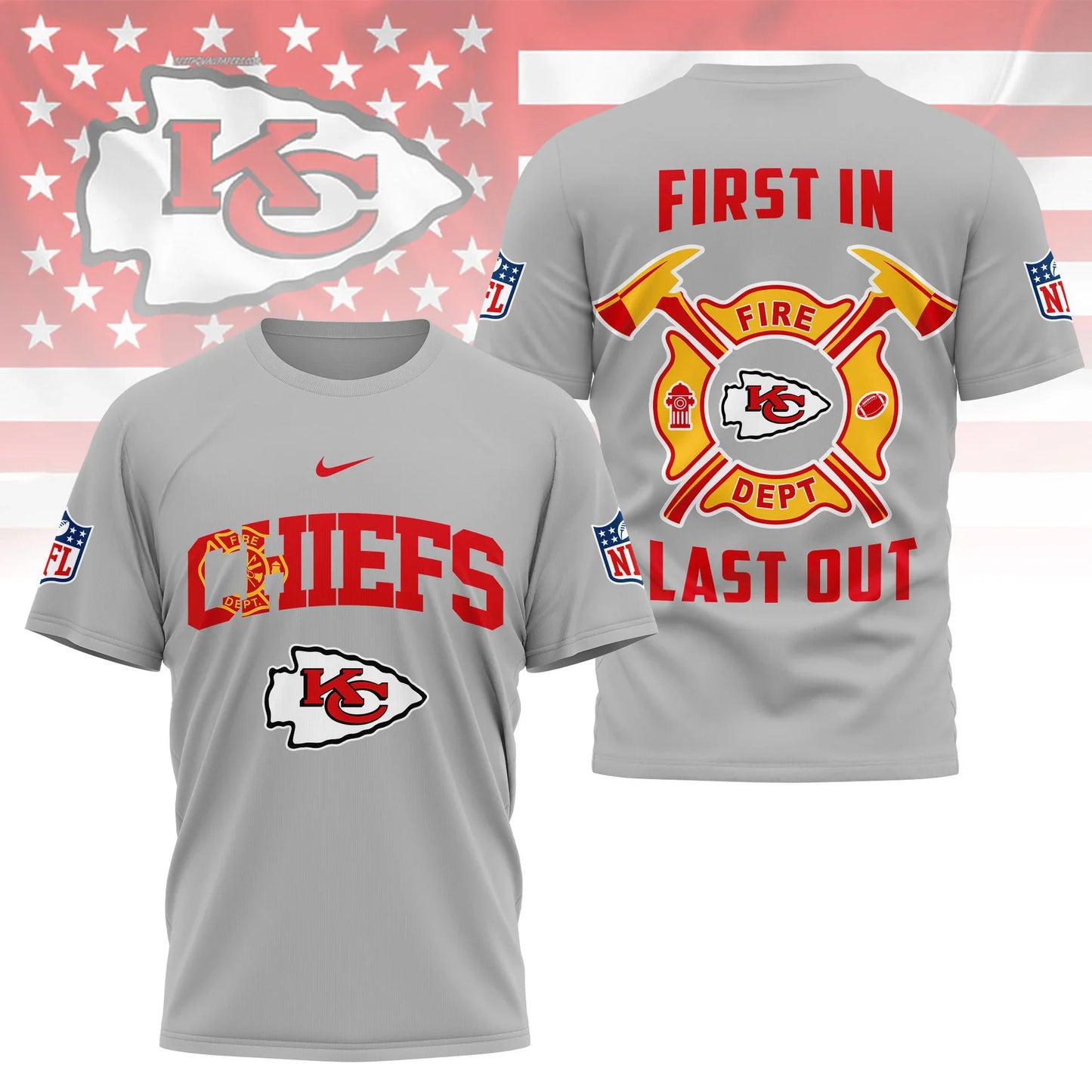 LIMITED EDITION - NEW CUSTOMIZED NFL01 KCC KANSAS CITY CHIEFS T-SHIRT | MULTIPLE COLORS AVAILABLE