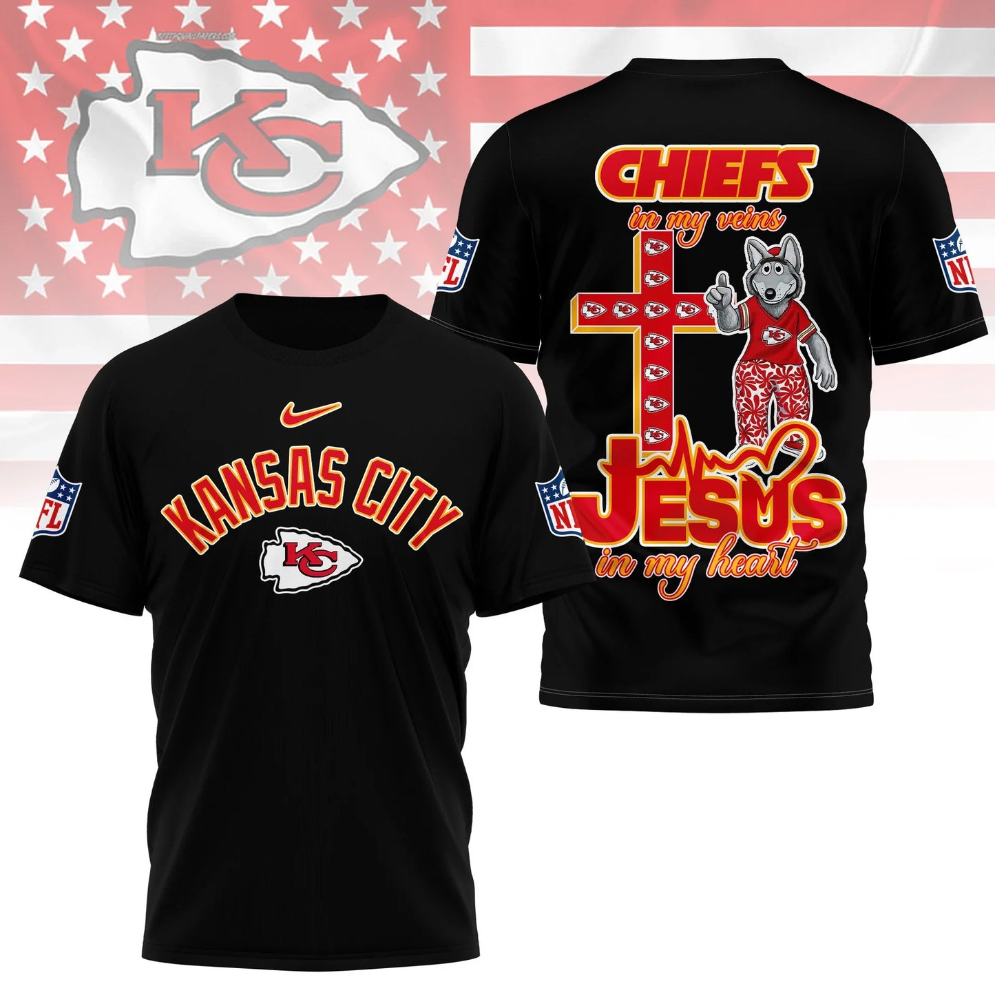 LIMITED EDITION - NEW CUSTOMIZED NFL01 KCC KANSAS CITY CHIEFS T-SHIRT | MULTIPLE COLORS AVAILABLE