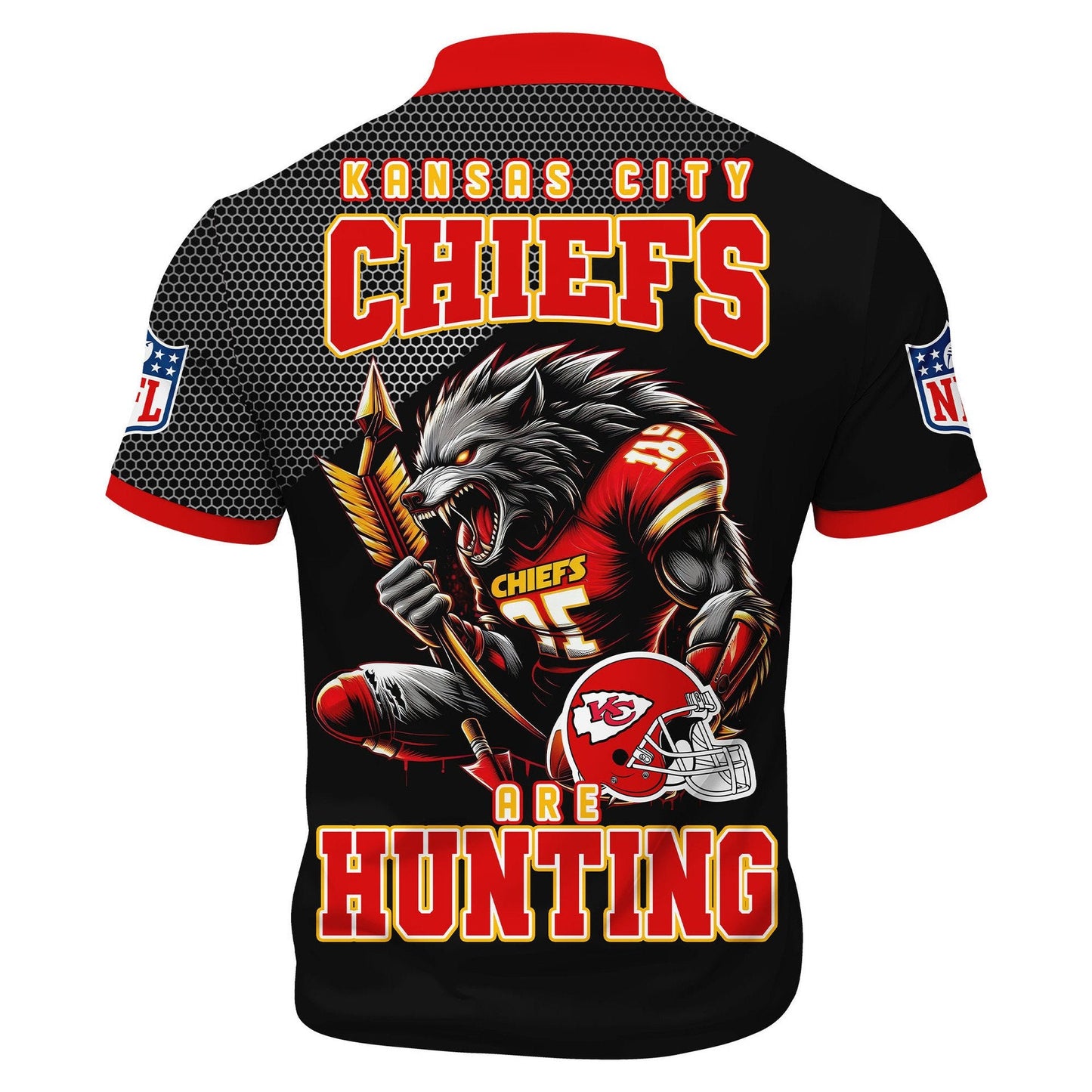 LIMITED EDITION - NEW CUSTOMIZED NFL01 KCC KANSAS CITY CHIEFS HARLEY-DAVIDSON POLO WITH ZIPPER SHIRT