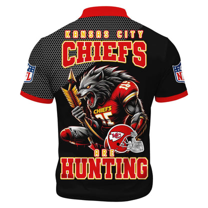 LIMITED EDITION - NEW CUSTOMIZED NFL01 KCC KANSAS CITY CHIEFS HARLEY-DAVIDSON POLO WITH ZIPPER SHIRT