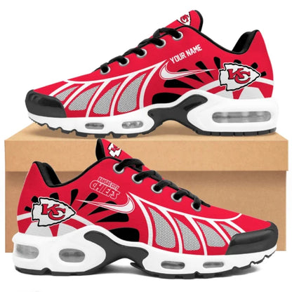 LIMITED EDITION - NEW CUSTOMIZED NFL01 KCC KANSAS CITY CHIEFS UNISEX AIR MAX PLUS SNEAKERS