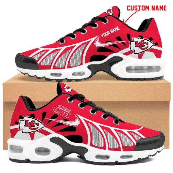 LIMITED EDITION - NEW CUSTOMIZED NFL01 KCC KANSAS CITY CHIEFS UNISEX AIR MAX PLUS SNEAKERS