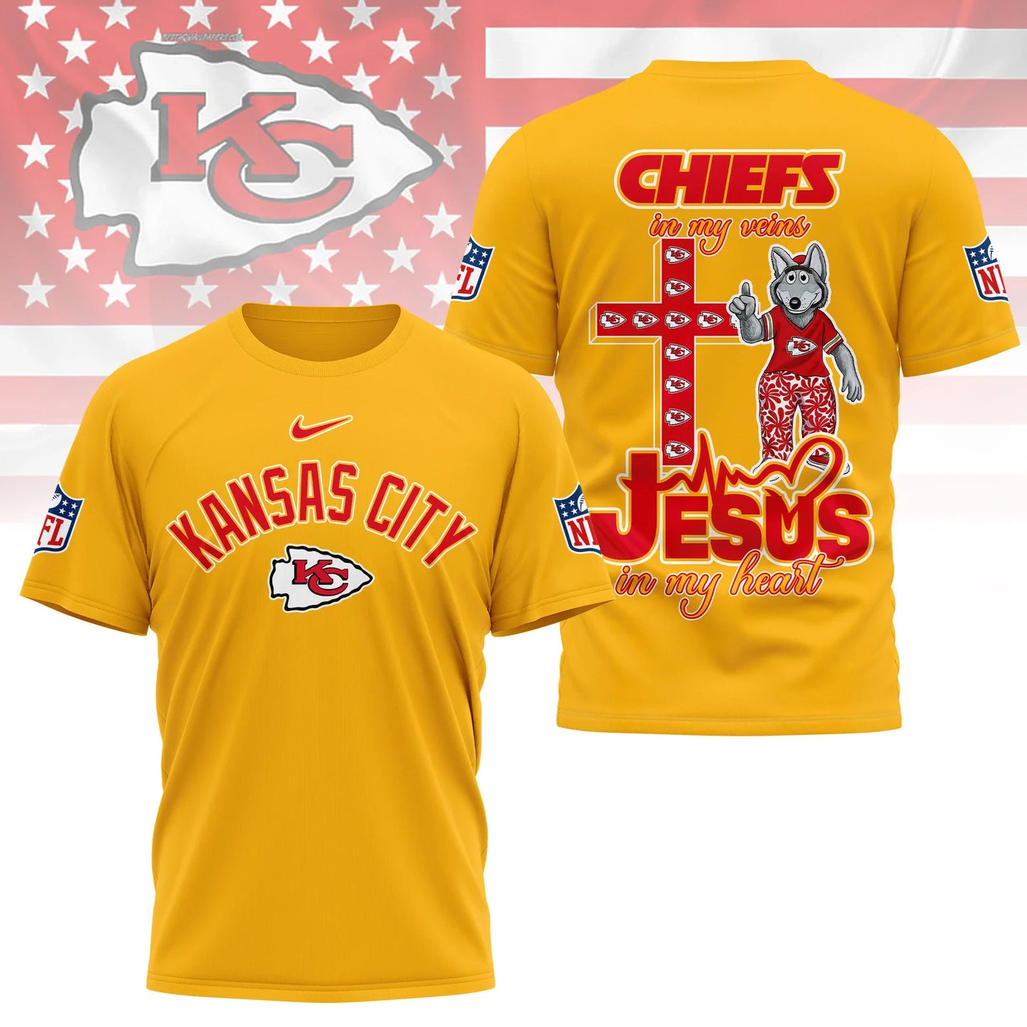 LIMITED EDITION - NEW CUSTOMIZED NFL01 KCC KANSAS CITY CHIEFS T-SHIRT | MULTIPLE COLORS AVAILABLE