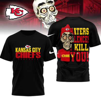 LIMITED EDITION - NEW CUSTOMIZED NFL01 KCC KANSAS CITY CHIEFS HATERS SILENCE I KILL YOU SHIRT
