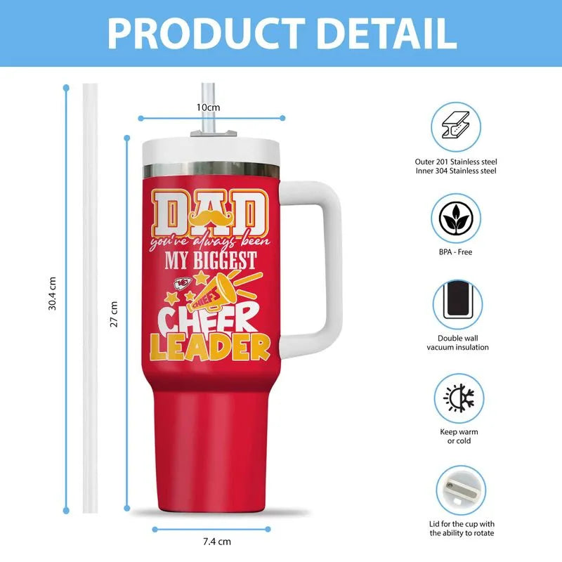 LIMITED EDITION - NEW CUSTOMIZED NFL01 KCC KANSAS CITY CHIEFS 40oz TUMBLER