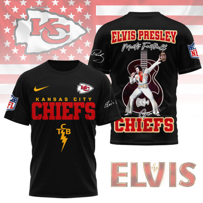 LIMITED EDITION - NEW CUSTOMIZED NFL01 KCC KANSAS CITY CHIEFS X ELVIS PRESLEY FAN 3D SHIRT