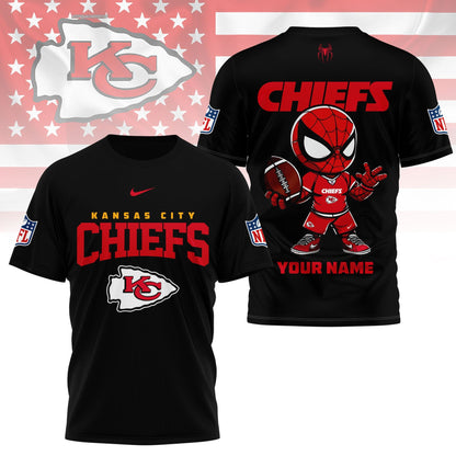 LIMITED EDITION - NEW CUSTOMIZED NFL01 KCC KANSAS CITY CHIEFS SPIDER HERO 3D SHIRT