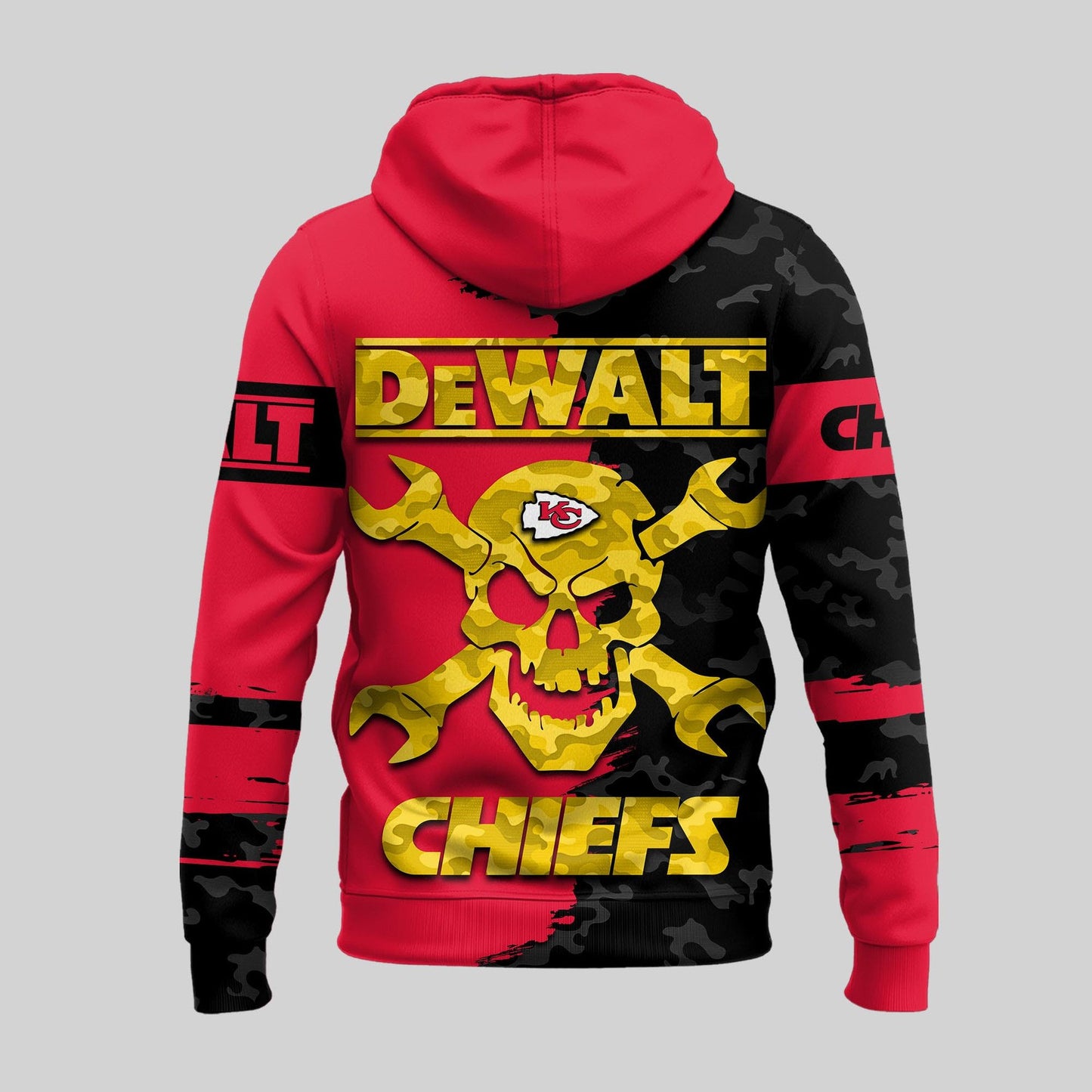 LIMITED EDITION - NEW CUSTOMIZED NFL01 KCC KANSAS CITY CHIEFS DEWALT UNISEX T-SHIRT, POLO, HOODIE & JACKETS