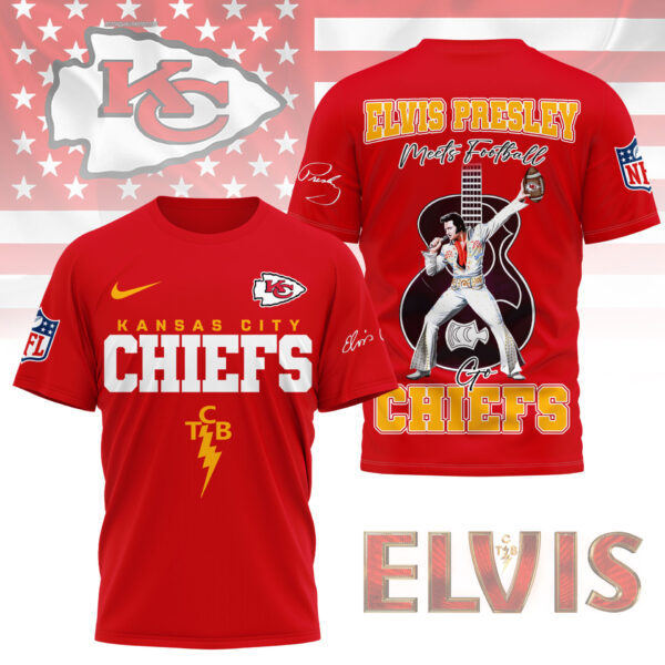 LIMITED EDITION - NEW CUSTOMIZED NFL01 KCC KANSAS CITY CHIEFS X ELVIS PRESLEY FAN 3D SHIRT