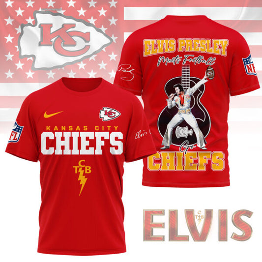 LIMITED EDITION - NEW CUSTOMIZED NFL01 KCC KANSAS CITY CHIEFS X ELVIS PRESLEY FAN 3D SHIRT