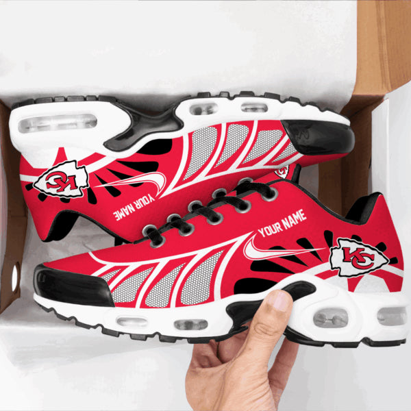 LIMITED EDITION - NEW CUSTOMIZED NFL01 KCC KANSAS CITY CHIEFS UNISEX AIR MAX PLUS SNEAKERS