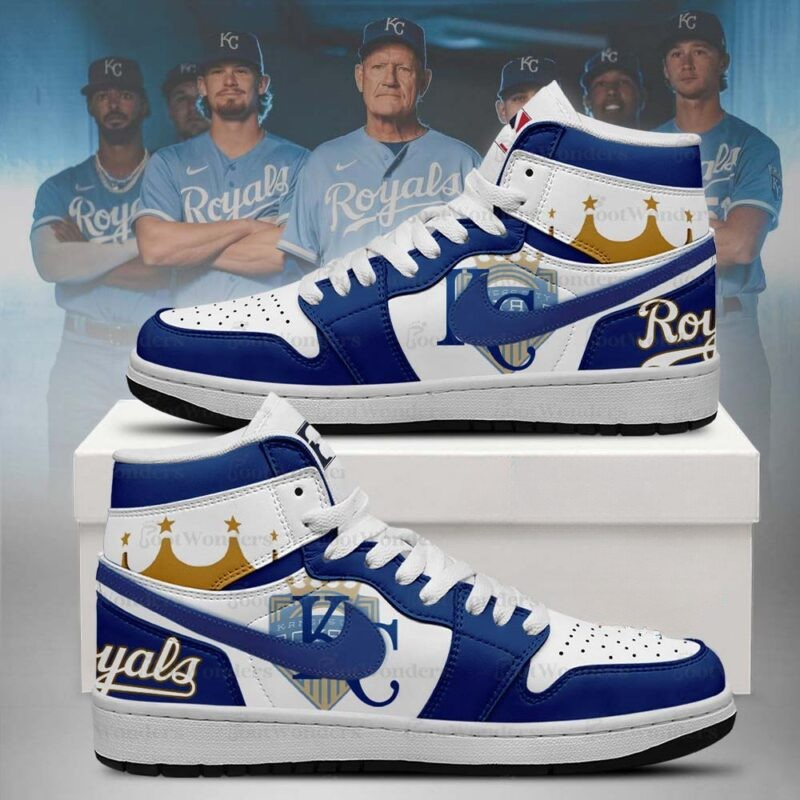 LIMITED EDITION - NEW CUSTOMIZED MLB19 KC ROYALS AIR JORDAN SNEAKERS