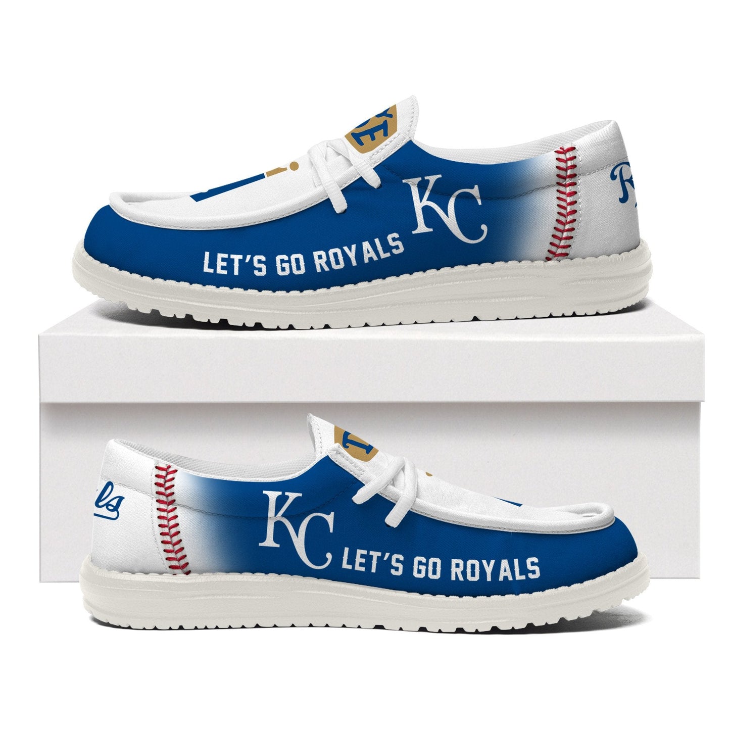 LIMITED EDITION - NEW CUSTOMIZED MLB19 KC ROYALS LOAFER SHOES