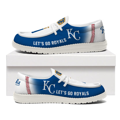 LIMITED EDITION - NEW CUSTOMIZED MLB19 KC ROYALS LOAFER SHOES