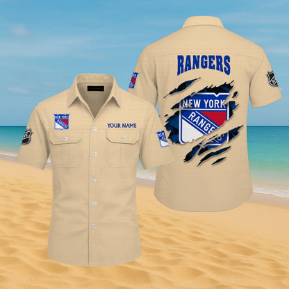 LIMITED EDITION - NEW CUSTOMIZED NHL24 NYR NEW YORK RANGERS CARGO SHIRT