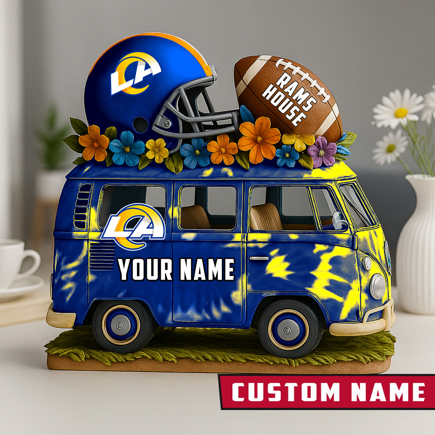 LIMITED EDITION - NEW CUSTOMIZED NFL22 LAR LOS ANGELES RAMS BUS ACRYLIC BLOCK