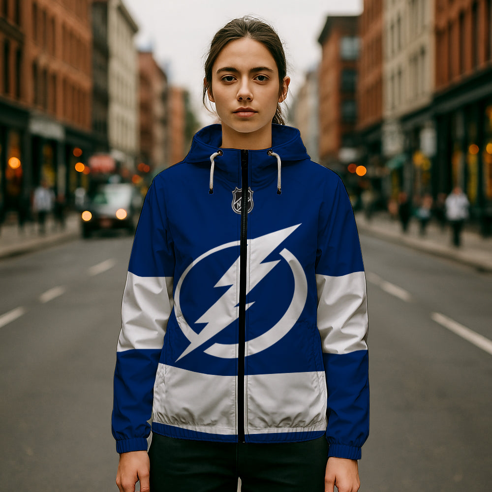 LIMITED EDITION - NEW CUSTOMIZED NHL12 TPL TAMPA BAY LIGHTNING WINDBREAKER JERSEY JACKET