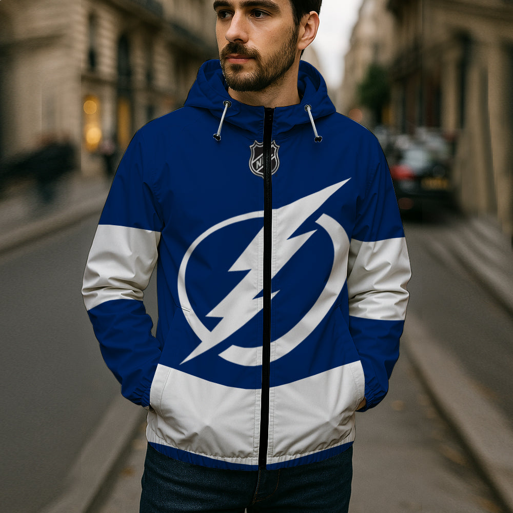 LIMITED EDITION - NEW CUSTOMIZED NHL12 TPL TAMPA BAY LIGHTNING WINDBREAKER JERSEY JACKET