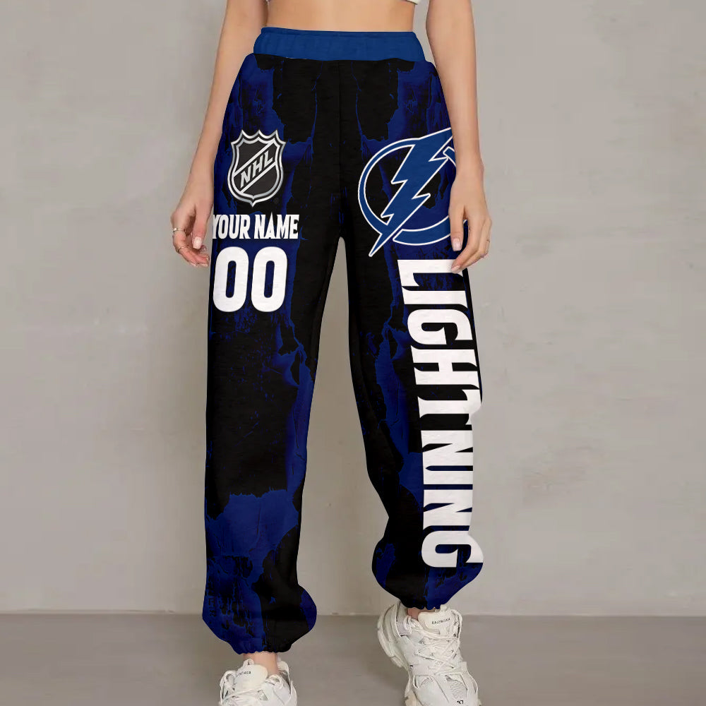 LIMITED EDITION - NEW CUSTOMIZED NHL12 TPL TAMPA BAY LIGHTNING LONG PANTS