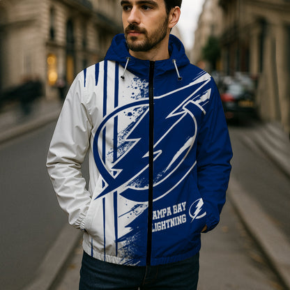 LIMITED EDITION - NEW CUSTOMIZED NHL12 TPL TAMPA BAY LIGHTNING WINDBREAKER JACKET