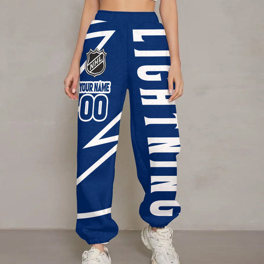 LIMITED EDITION - NEW CUSTOMIZED NHL12 TPL TAMPA BAY LIGHTNING LONG PANTS