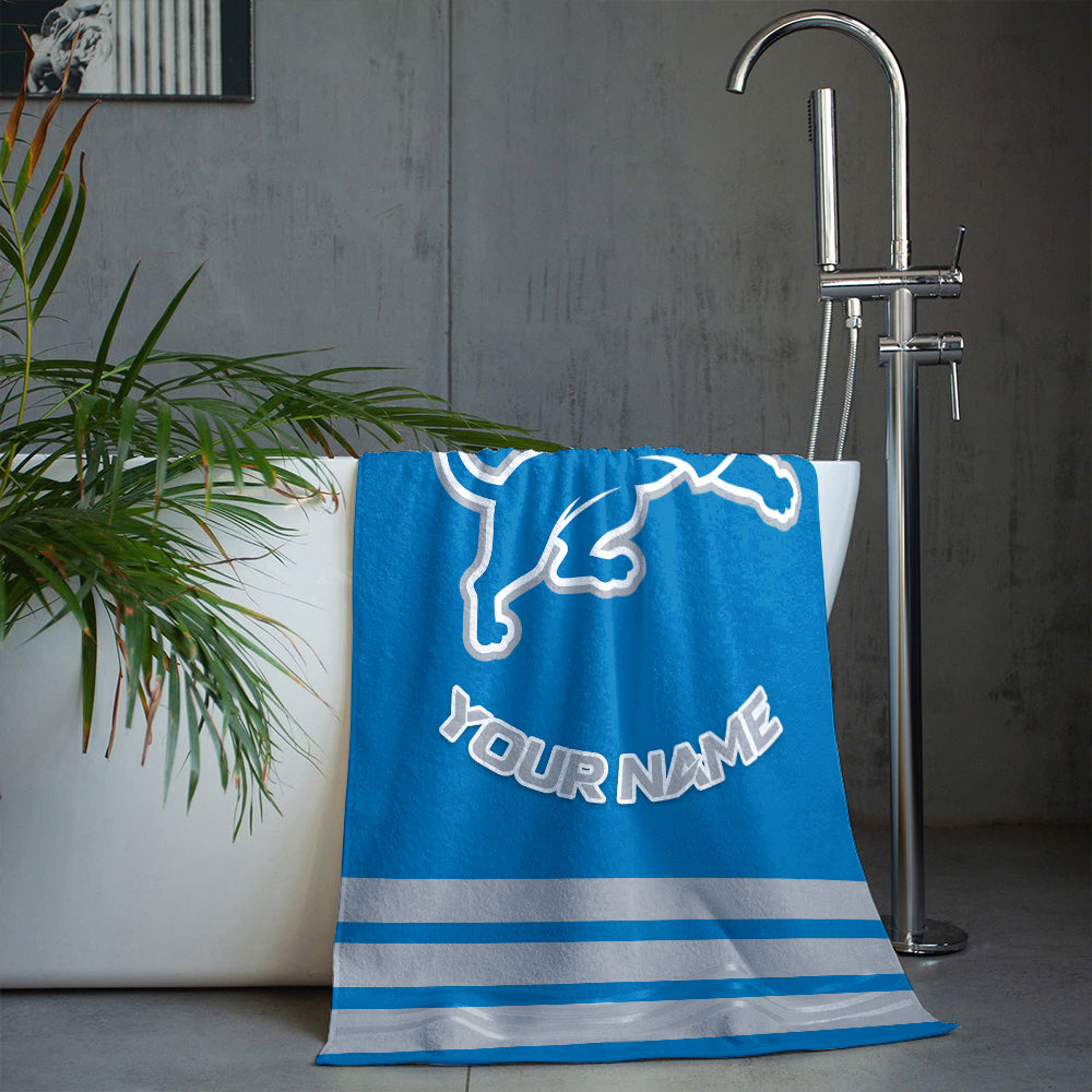 LIMITED EDITION - NEW CUSTOMIZED NFL04 DTL DETROIT LIONS BEACH & BATH TOWEL