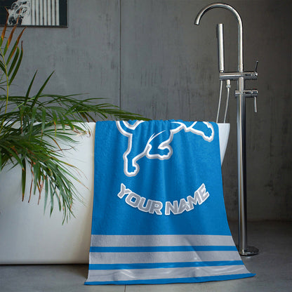 LIMITED EDITION - NEW CUSTOMIZED NFL04 DTL DETROIT LIONS BEACH & BATH TOWEL