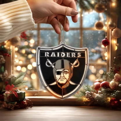 LIMITED EDITION - NEW CUSTOMIZED NFL07 LVR LAS VEGAS RAIDERS ACRYLIC ORNAMENT