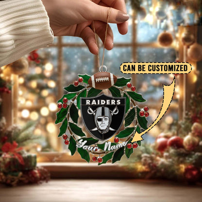 LIMITED EDITION - NEW CUSTOMIZED NFL07 LVR LAS VEGAS RAIDERS ACRYLIC ORNAMENT