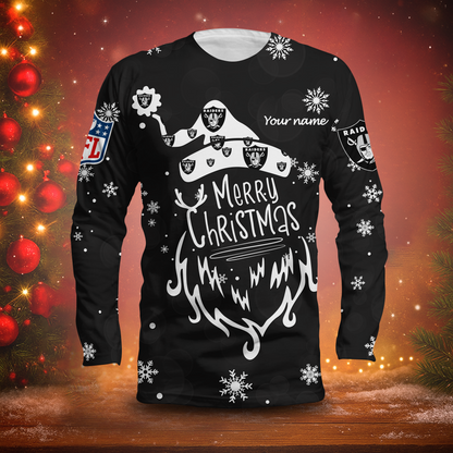LIMITED EDITION - NEW CUSTOMIZED NFL07 LVR LAS VEGAS RAIDERS LONG SLEEVED T-SHIRT